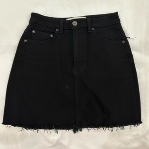 Reformation Black Jean Skirt